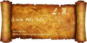 Lenk Máté névjegykártya