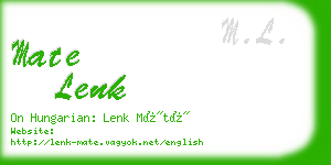 mate lenk business card